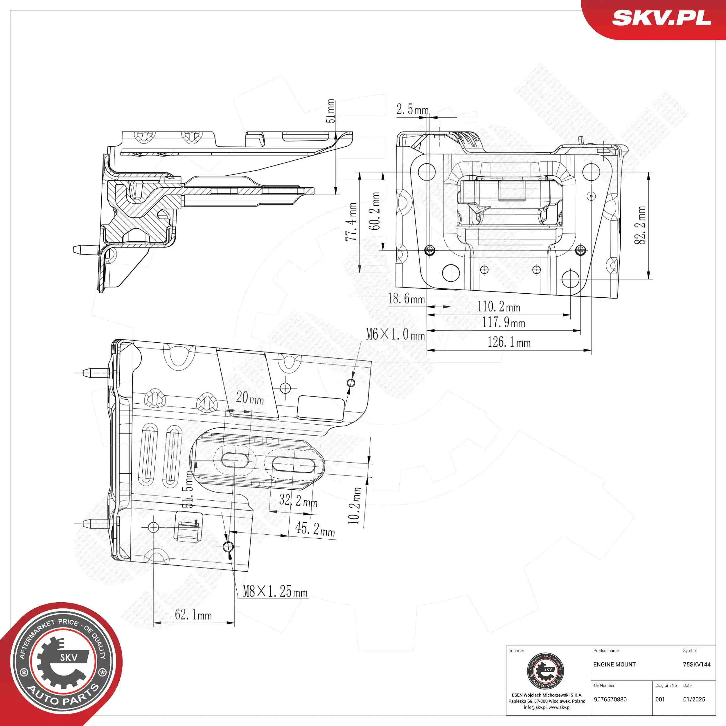 Mounting, engine